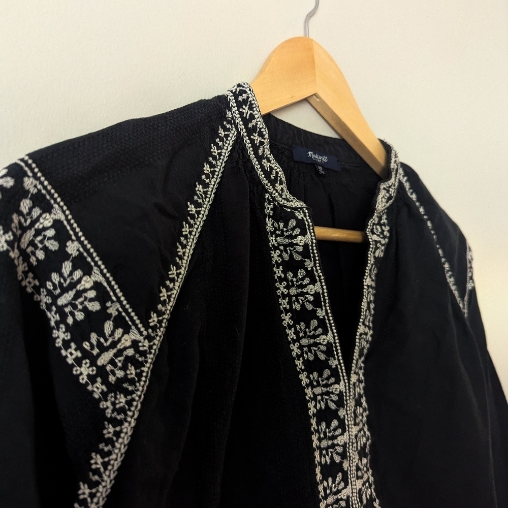 Madewell Black Embroidered Top - Picture 3 of 4